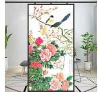 Film de confidentialité pour fenêtre - Motif fleurs et oiseaux - Film électrostatique - Contrôle de la chaleur - Pour la maison et le bureau - 70 x 160 cm