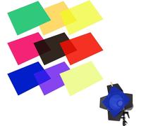 Film de Couleur Gel Film Filtre Couleur, 9 pièces Film Filtre Transparent pour Correction des Couleurs, Film pour Lampe projecteur Photo Studio Stroboscope LED, 29.7 * 21cm