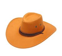 Film de Danse Gratuit Adulte Décontracté Solide Western Mode Cowboy Chapeau de Soleil Large Bord Voyage Casquette Soleil Femme Chemise de Cowboy, Orange, taille unique