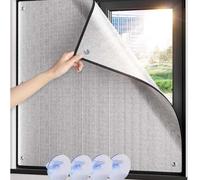 Film de fenêtre 100 % occultant - Protection solaire et réflecteur de chaleur en aluminium avec ventouses - Taille personnalisée (75 x 115 cm) pour maison, bureau, garage et véranda
