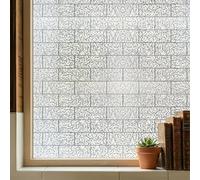 Film de fenêtre Opaque, Statique, Autocollant, pour Salle de Bain, Cuisine, Anti-UV, Motif Brique, 44,5 x 200 cm