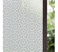 Film De Fenêtre Pour La Protection De La Vie Privée Motif De Fleurs Static Cling Blanc 44.5 X 400 Cm