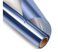 Film de fenêtre unidirectionnel en Vinyle Auto-adhésif | Multicolore plusieurs tailles for la maison et le bureau(Blue Silver,40cmx200cm)