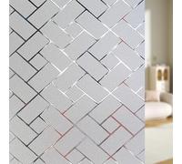 Film de Fenêtre Verre Dépoli 30 x 200 cm Opaque et Réutilisable Protège Intimité, Anti-UV Film Opaque Vitrage Thermique pour Chambre Salon Salle de Bain Bureau, Grille Oblique