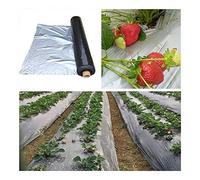 Film de paillage, 1 paillis plastique réfléchissant for serre de jardin, 20 à 40 m, 0,02 mm, for fraises, for désherbage agricole, garde au chaud, film noir argenté(0.02mm 40M)