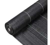 Film De Paillage Film Plastique 4x50ft, Anti-Mauvaises Herbes 90 g/m² Résiste Rayons UV Perméable Résistant à la Déchirure pour Aménagement Paysager, Couvre-Sol