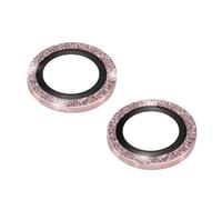 Film de protection caméra - AVIZAR - iPhone 14/14 Plus - Verre trempé 9H - Ultra-fin - Contour pailleté rose