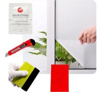 Film de Protection de la fenêtre des systèmes solaires - Film de fenêtre Matt - Film Auto-adhésif pour la fenêtre - Assure la discrétion - kit d'assemblage en Papier d'aluminium (50 x 300 cm)