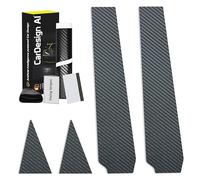 Film de protection de peinture pour cache de colonne B C pour Audi A4 B7 2004-2007 & S4/RS4 (5 portes, Berline) : porte, fenêtre, montant gauche/droite et avant/arrière (design carbone)