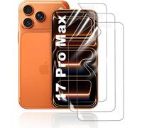 Film De Protection D'écran Hydrogel Pour Iphone 17 Pro Max, 3 Pièces: Transparent Hd, 6h Anti-Rayures, Tpu Souple, Auto-Réparatrice, Compatible Avec Lecteur D`Empreinte