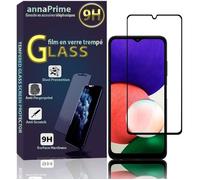 Film de protection d'écran - VCOMP - Samsung Galaxy A22 5G - Verre Trempé - Noir - Résistant aux rayures