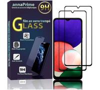 Film de protection d'écran - VCOMP - Samsung Galaxy A22 5G - Verre Trempé - Pack de 2 - Noir