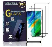 Film de protection d'écran - VCOMP - Samsung Galaxy S21 FE 5G - Verre Trempé - Pack de 3 - Noir
