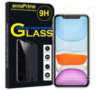 Film de protection écran verre trempé - VCOMP - iPhone 11 6.1"" (A2221/A2111/A2223) - Pack 2 - Transparent - Couvre partie plate