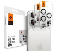 Spigen Glas.tR EZ Fit Optik Pro Protection Camera pour iPhone 17 Pro, iPhone 17 Pro Max, 2 Pièces, Argent, Protection Individuelle, Kit d'installation inclus