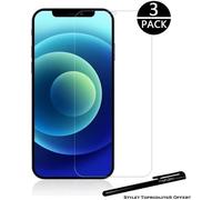 Film de protection - Toproduits® - Verre trempé 2.5D - Pour Apple iPhone 12 - 3 pack - Résistant aux rayures
