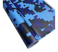 Film De Protection Voiture Bleu Camouflage Militaire Film Teinté de Voiture, Film Covering Voiture Camouflage Vinyle Film Autocollant de Voiture Adhésif pour Voiture, Ordinateur, Moto 152 * 50cm