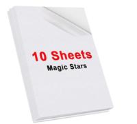 Film de stratification à froid auto-adhésif A4, 10 feuilles, avec étoiles et points, conception de verre cassé, paquet de bricolage, carte de couleur, papier de stratification Photo(Magic star)