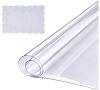 Film de table - Protection de table transparente épaisseur 1,5 mm - Film de protection de table PVC 918 x 1852 mm - Nappe rectangulaire - Film de table lavable - Résistant à l'usure - Résistant à la c