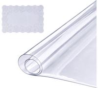 Film de table VEVOR Protection de table Transparent 1,5 mm d'épaisseur, Film de protection de table PVC 457 x 925,4 mm Nappe rectangulaire Film de table Lavable Résistant à l'usure Résistant à la chal