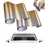Film de teinté de fenêtre de Voiture, 2 Rouleaux 9x59 Pouces Protection Solaire au Soleil Film de fenêtre teintée de Voiture, Bande de Soleil de Voiture Auto-adhésive, Ombre de Pare-Brise de Voiture