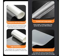 Film de transfert PET résistant aux hautes températures - Rouleau de papier transfert thermique DTF double face brillant transparent de 0,1 mm(0.8mx5m)