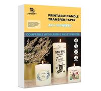 Film de transfert pour bougies Imprimable pour Laser & Jet d'encre, autocollants tatouages DIY pour bougies, Transfert d'image personnalisé pour bougie de Noël, baptême, bougie de mariage