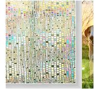 Film de Vitre Fenêtre 3D Arc-en-Ciel Effet Film Occultant Auto-adhésif Electrostatique Protége Intimité Anti-UV Anti-Regard Film Décoratif pour Maison Bureau Chambre Cuisine (60 x 200 cm)