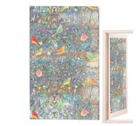 Film décoratif pour fenêtre - Feuille Statique en Forme d'oiseaux, à décoller et à Coller avec Une Utilisation Facile, Protection de la Vie privée avec Retrait, Verre de Maison, décoration intérieure