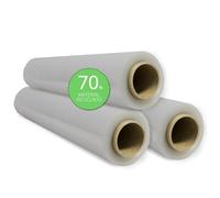 Film d'emballage étirable, Film plastique transparent 75% de matériau recyclé pour l'emballage, Rouleau de protection en plastique, Rouleau de 50 cm et jusqu'à 400 m étirable - Ofituria (3 unité)