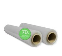 Film d'emballage étirable, Film plastique transparent 75% de matériau recyclé pour l'emballage, Rouleau de protection en plastique, Rouleau de 50 cm et jusqu'à 400 m étirable - Ofituria (2 unité)