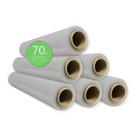 Film d'emballage étirable, Film plastique transparent 75% de matériau recyclé pour l'emballage, Rouleau de protection en plastique, Rouleau de 50 cm et jusqu'à 400 m étirable - Ofituria (6 unité)