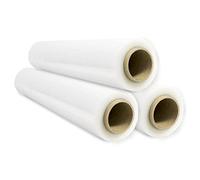 Film d'emballage étirable, film plastique transparent pour l'emballage, rouleau de protection en plastique pour l'expédition et, rouleau de 50 cm et jusqu'à 400 m étirable - Ofituria (3 unité)