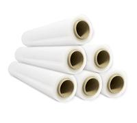 Film d'emballage étirable, film plastique transparent pour l'emballage, rouleau de protection en plastique pour l'expédition, rouleau de 50 cm et jusqu'à 400 m étirable - Ofituria (6 unité)