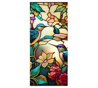 Film d'intimité de fenêtre, Film d'intimité Flower & Bird Flower & Bird Film, Film de fenêtre en vitrail décoratif, Blocage de la vitre de vitrail de Chaleur Blocks Statique Film de fenêtre pour la p