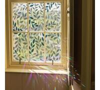 Film d'intimité électrostatique décoratif pour fenêtre avec feuilles arc-en-ciel pour améliorer l'intimité et l'esthétique (43 x 200 cm)