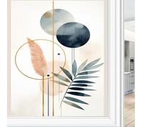 Film d'intimité moderne pour fenêtre - Motif fantaisie - Motif nature rétro - Bloque le soleil - Contrôle de la chaleur - Film décoratif pour fenêtre de maison et bureau - 60 x 90 cm