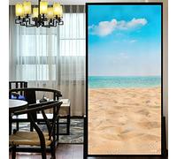 Film d'intimité pour fenêtres - Paysage de plage M - Autocollants statiques et décoratifs givrés - 80 x 120 cm