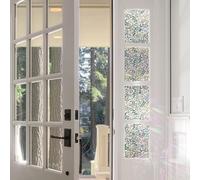 Film d'intimité translucide pour fenêtre avec feuilles et vignes arc-en-ciel, autocollants électrostatiques pour fenêtre offrant intimité et style (43 x 100 cm)