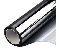 Film d'intimité unidirectionnel pour fenêtre - Effet Miroir diurne - Effet Miroir teinté - Contrôle de la Chaleur - Autocollants en Vinyle - Réfléchissant - 60 cm x 1,9 m - Noir argenté