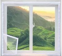 Film d'isolation de fenêtre de qualité supérieure - Kit de joint thermique transparent avec bandes auto-agrippantes - Bloqueur de chaleur et protection d'hiver - Bordure noire 170 x 200 cm