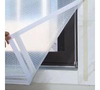 Film d'isolation thermique pour fenêtres avec film à bulles en PVC de 4 mm d'épaisseur et ourlet renforcé pour maintenir une température intérieure confortable (100 x 100 cm)