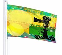 Film Drapeau Décor 0,9 x 1,5 m Cinéma Caméra de cinéma Géométrique Cercle Triangle Diamant Collage Studio Bande Polyester Imprimé Motif Décoration d'extérieur pour Maisons et Jardins