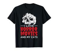 Film effrayant I Love Horror Movies And My Cats Kitten T-Shirt