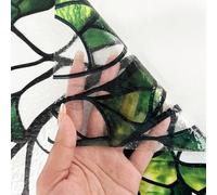 Film électrostatique sur le thème des plantes vertes pour surfaces en verre offrant une intimité bloquant les UV pour la maison et le bureau (30 x 300 cm)