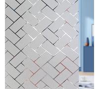 Film Electrostatique Vitre 85 x 300 cm Bon Intimité, Film Opaque pour Vitre Anti UV Dépoli pour Fenêtre Intimité Givré pour Chambre Salon Salle de Bain Bureau, Grille Oblique
