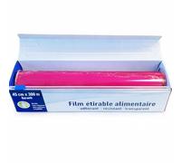 Film Étirable Alimentaire 45 cm x 300 m avec ZIPcut - Film de Qualité Pro - Pour Conservation, Emballage & Fraîcheur - Lot de 1