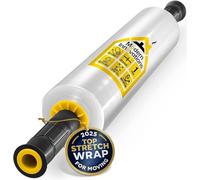 Film étirable en plastique transparent industriel de 38 cm pour emballage de palettes, fournitures de déménagement, 305 mètres, calibre 60, avec poignées