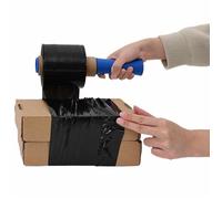 vidaXL Films étirables 10 pcs noir 23 μm 10 cm x 300 m, film d'emballage, emballeuse de film étirable, film étirable noir, film d'emballage de meubles