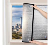 Film Fenetre Anti Chaleur avec Ventouse Film Anti Regard 100%, Panneau de Protection Solaire en Aluminium pour Bureau Véranda Balcon, Imperméable et Ignifuge(100cm x 100cm)
